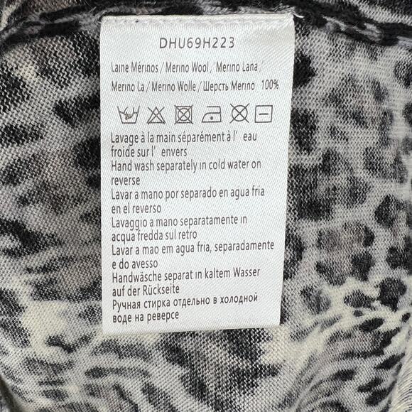 GERARD DAREL Black White Leopard Print Long Sleeve Merino Wool Sweater Size 1 - Picture 8 of 9